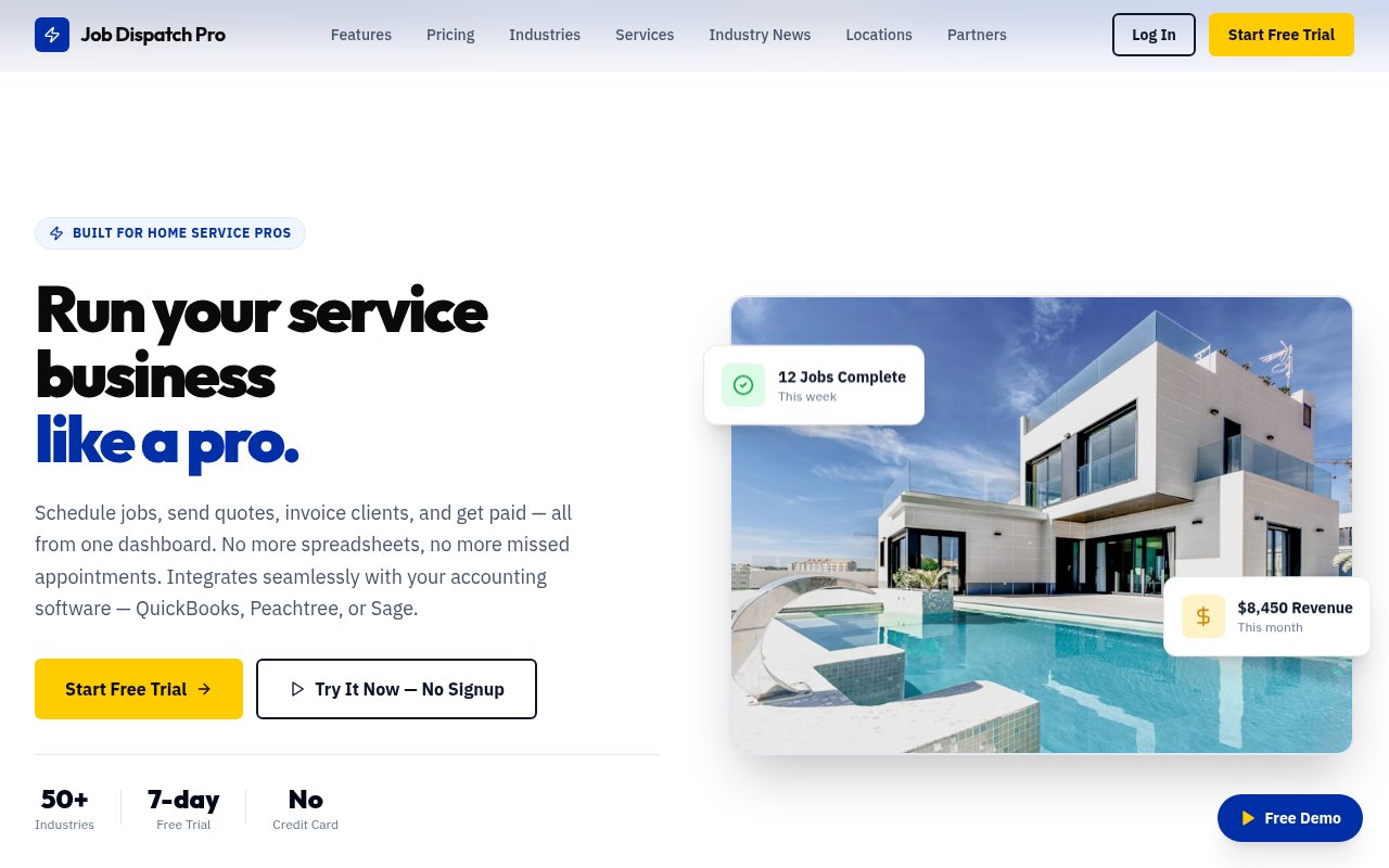 JobDispatchPro.com screenshot