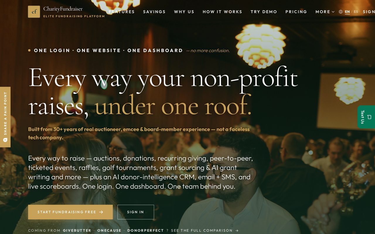 CharityFundraiser.com screenshot